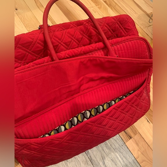 Vera Bradley Red Travel Duffel Bag - Handles and Shoulder Strap - Picture 5 of 8